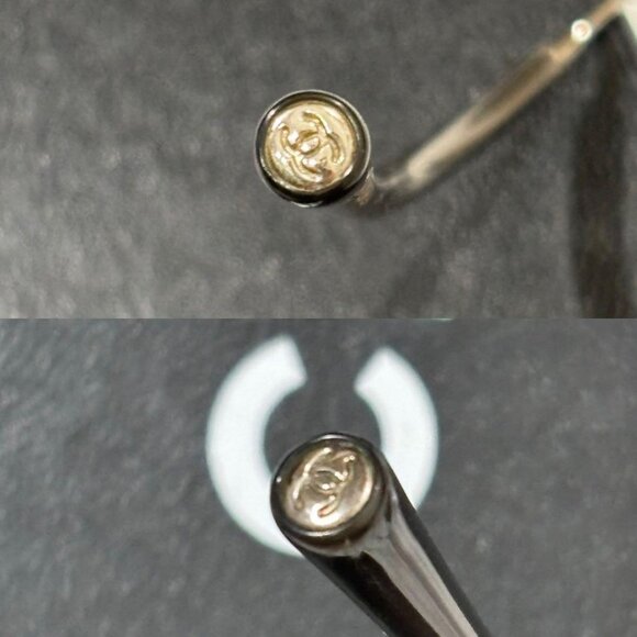 RARE Chanel Vintage Sunglasses Rhinestone Crystal CC Logo Rimless Gradient Blue - Picture 14 of 14